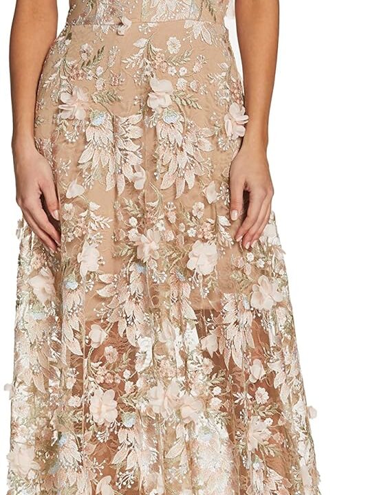 Dress the Population Women's Sidney Sleeveless Plunge Neckline Fit and Flare Maxi Dress