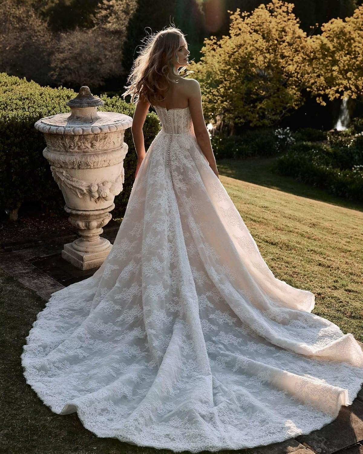 Lace Tulle Wedding Dresses for Bride 2025 Boho A-Line Bridal Dresses for Women Off Shoulder V Neck Wedding Gowns