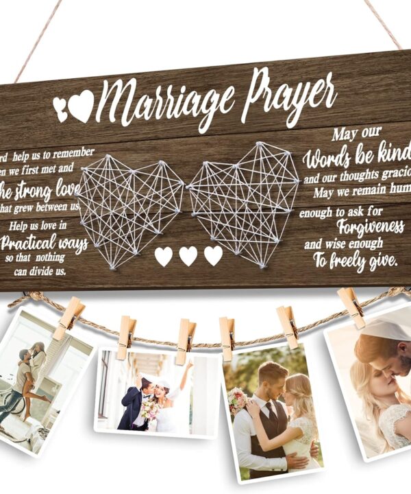 Wedding Gifts Bridal Shower Gifts for Bride and Groom Engagement Present for Wife NewlyWed Marraige Prayer Photo Holder