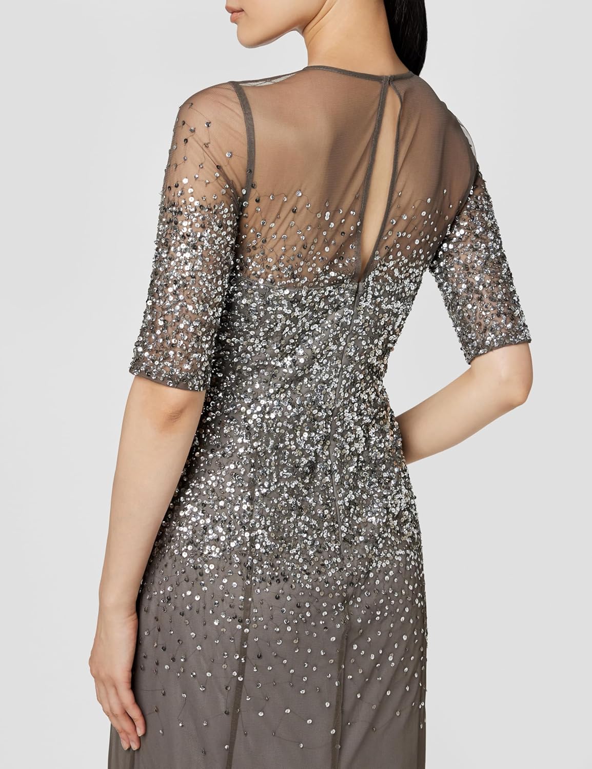 Adrianna Papell Women’s Beaded Illusion Gown