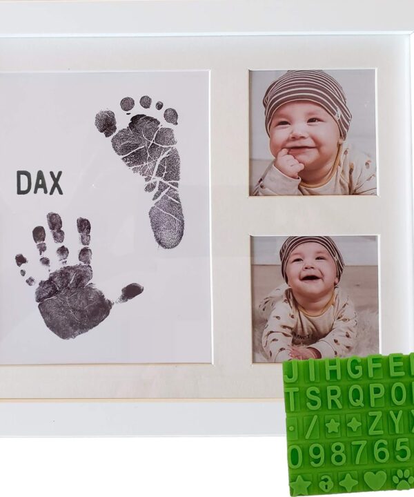 Ultimate Baby Ink Hand & Footprint Kit – Safe Ink Pad Stamp, Paper, Frame, & Stencil for Baby Shower, Registry, Newborn, New Mom Gifts
