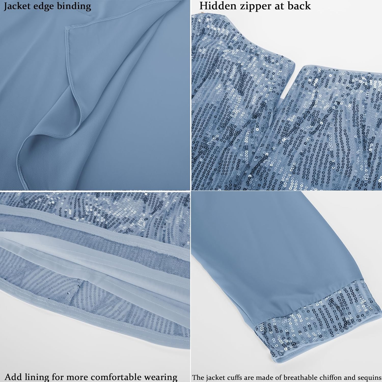 GRACE KARIN Womens Sequin Dress – Wedding Guest & Mother of The Bride Formal Dress – Two Piece Knee Length