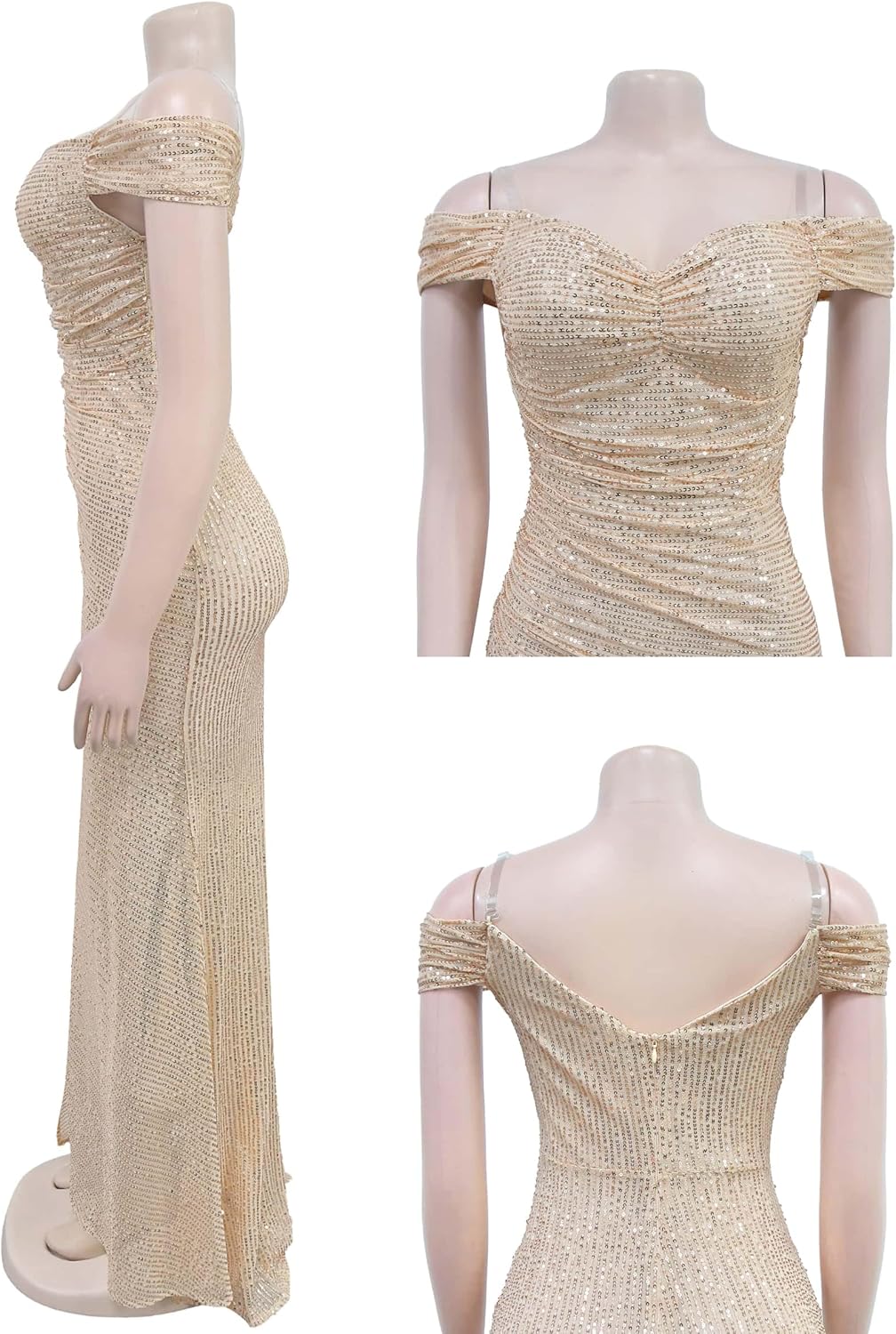 Fully Lined Soft Sequin Evening Dress for Women Formal,Wedding,Prom,Gala