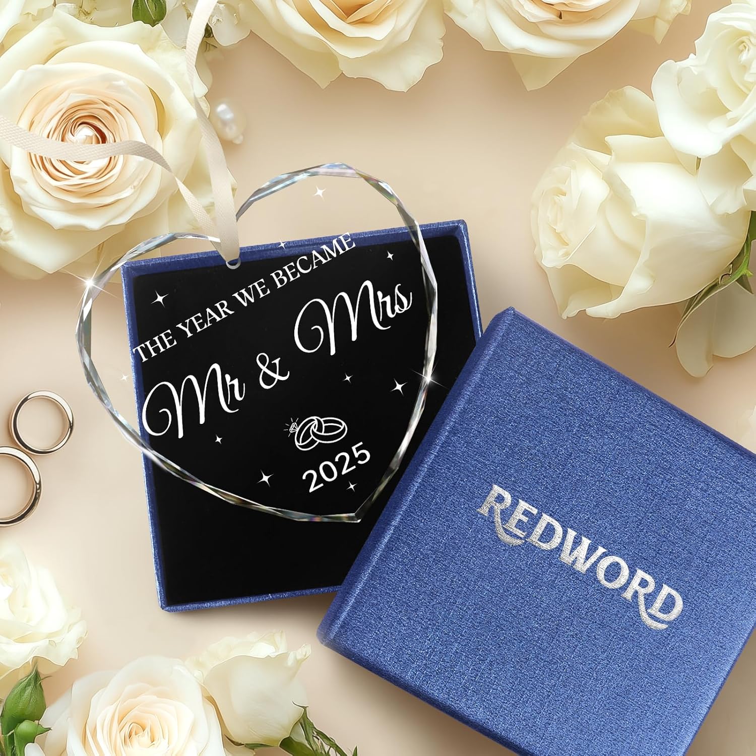 Wedding Gifts for Couples 2025, Mr and Mrs Gift Bridal Shower Gifts Wedding Gift Just Married Decorations for Bride, Newlywed Couple Just Married Ornaments