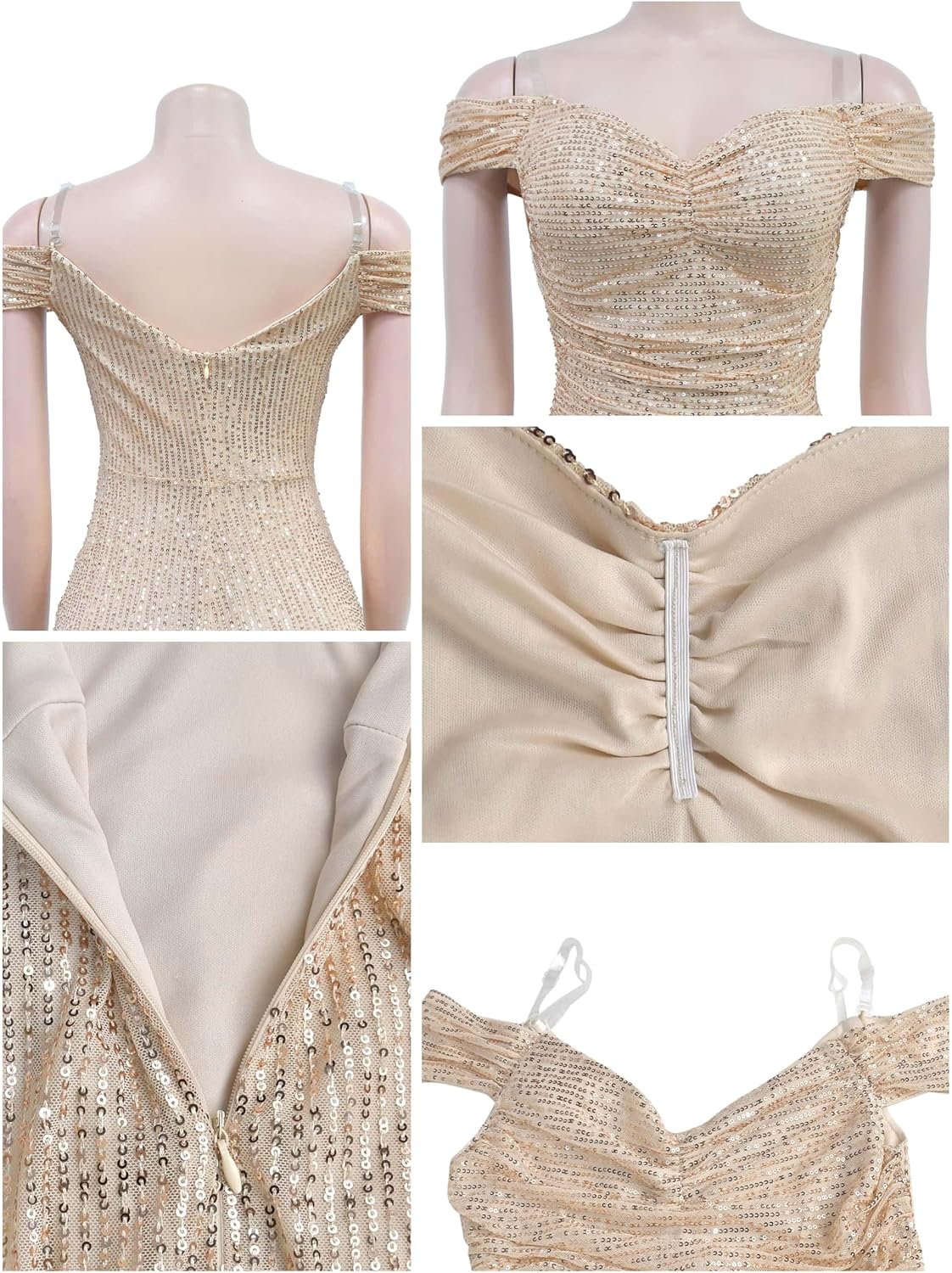 Fully Lined Soft Sequin Evening Dress for Women Formal,Wedding,Prom,Gala