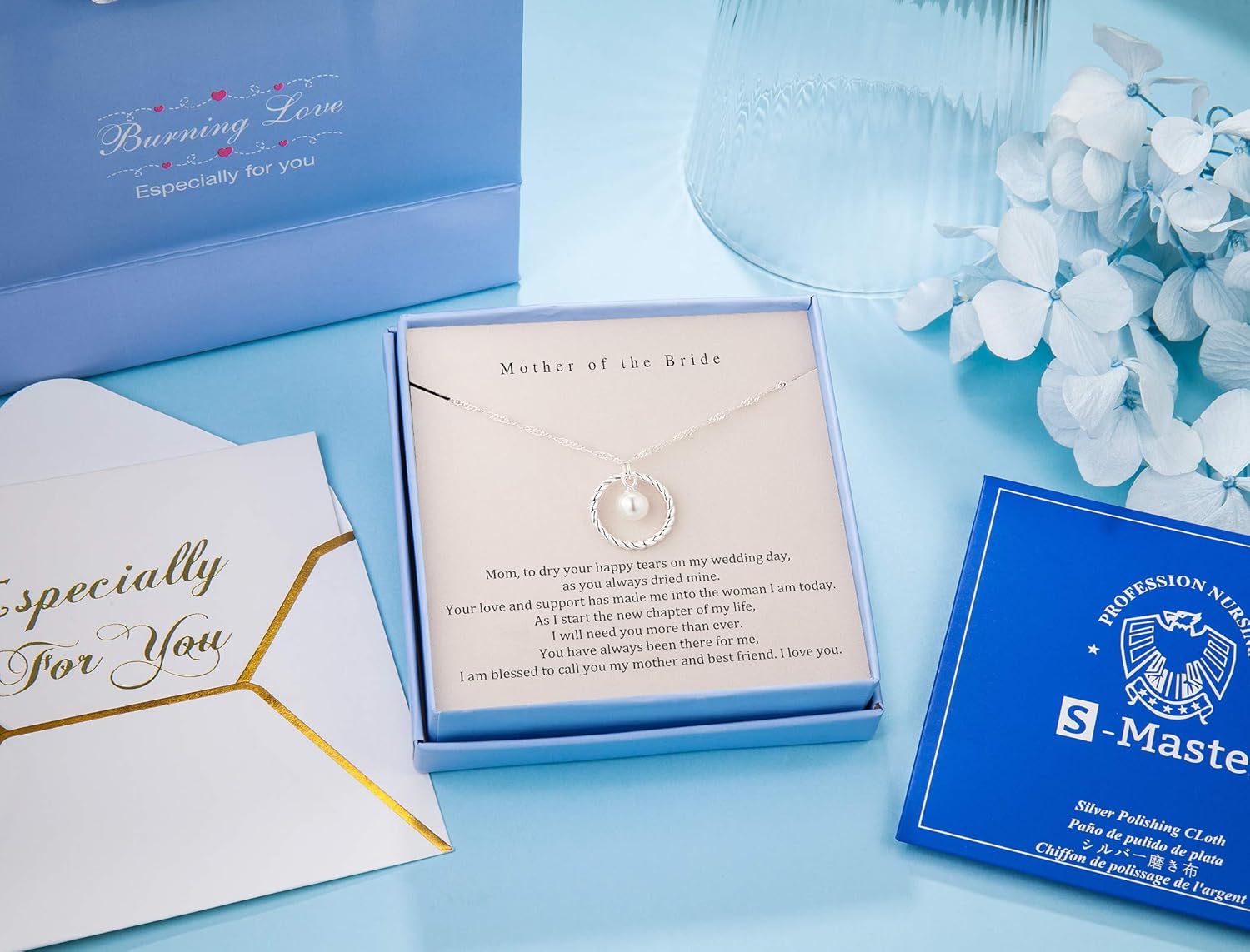 Burning Love Mother of the Bride Necklace Sterling Silver Necklace for Mother of the Bride Gifts from Groom Mothers Day Gifts Wedding Gift