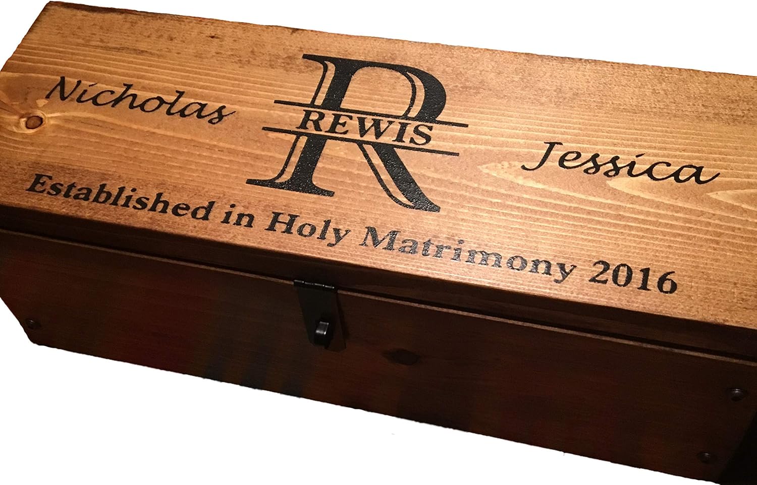 Wine Bottle & Letter box with removable 4×6 card tray – Personalized Wedding Wine Ceremony Capsule – Great Wedding, Anniversary, Engagement or Christmas Gift