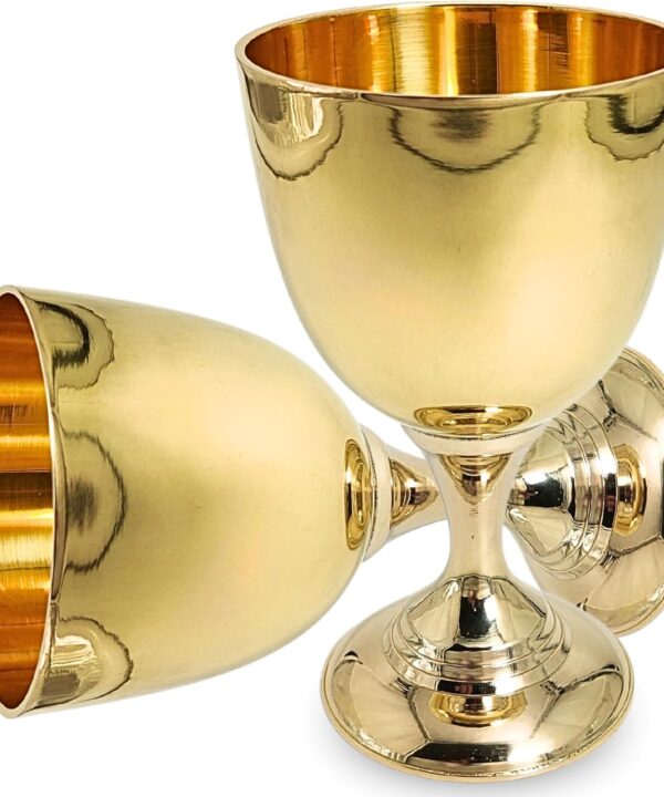 Brass Handmade Premium Wine Cup Gothic Chalice Ancient Elegant Wine Goblet Vintage Chalice Goblet Communion Cup, Handmade Gold Chalice - Ideal Gift for Wine Enthusiasts - Wedding Wine Glass (1 Piece )