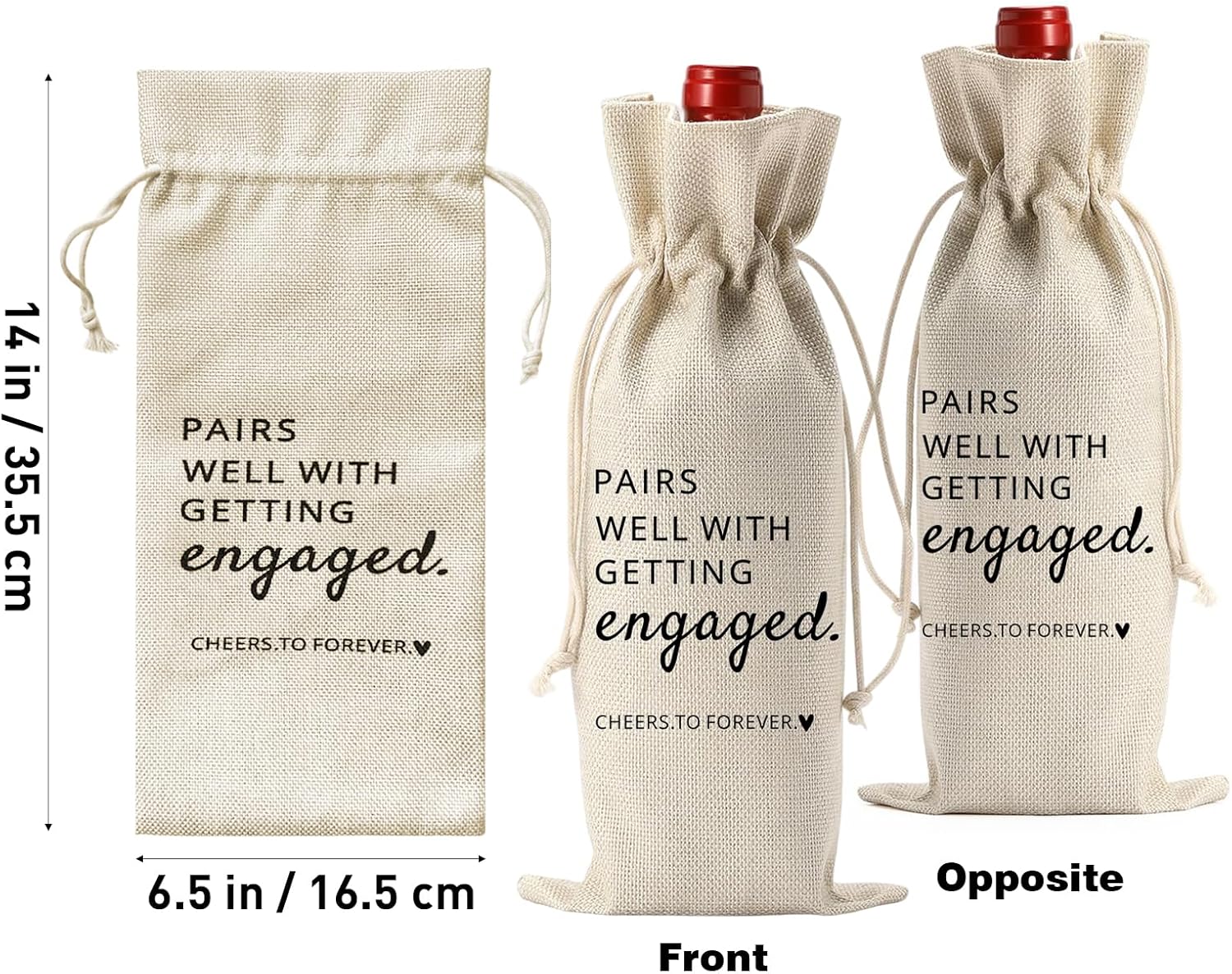 2Pcs Wine Champagne Bag Engaged Gifts, Engagement Gifts for Couples, Wedding Gift for Mr and Mrs, Engagement Gift – Pairs Well with Getting Engaged