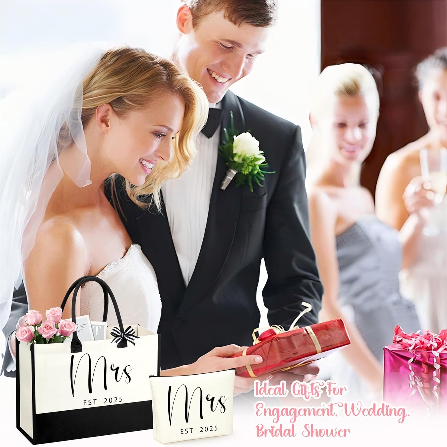 Bride Wedding Gifts Bridal Shower Gifts Engagement Gift for Couples Bachelorette Gift for Bride Bag Christmas Stocking Stuffers for Women