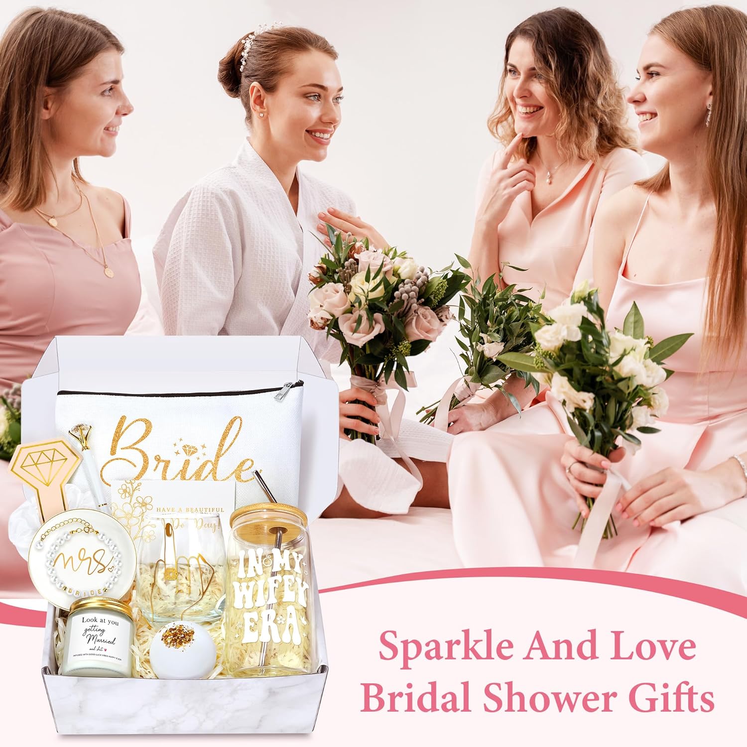 Bridal Shower Gifts for Bride To Be Gift Box Unique Bride Gift for Bachelorette Party Popular Bachelorette Gifts for Brides Just Married Engagement Wedding Presents Set for Women Her Wifey Future Mrs