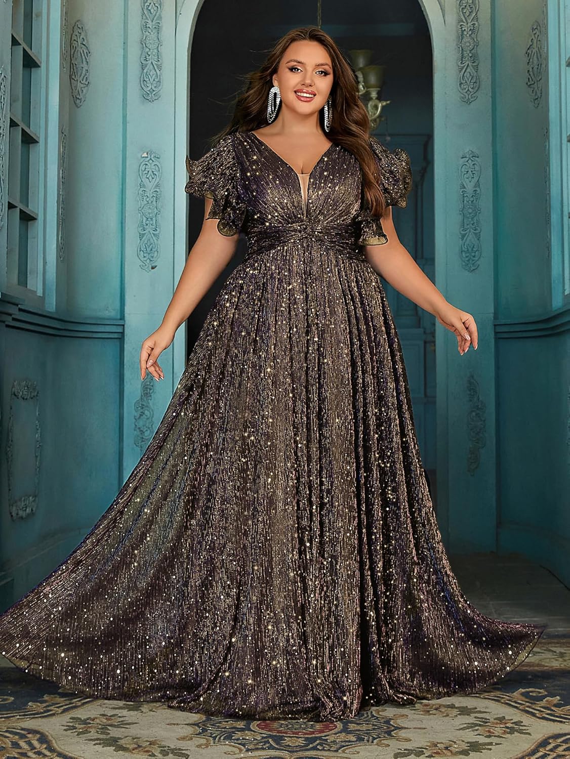 Women Plus Size Wedding Guest Summer Long Prom Dress A Line Elegant Formal Evening Party Cocktail Bridesmaid Gown