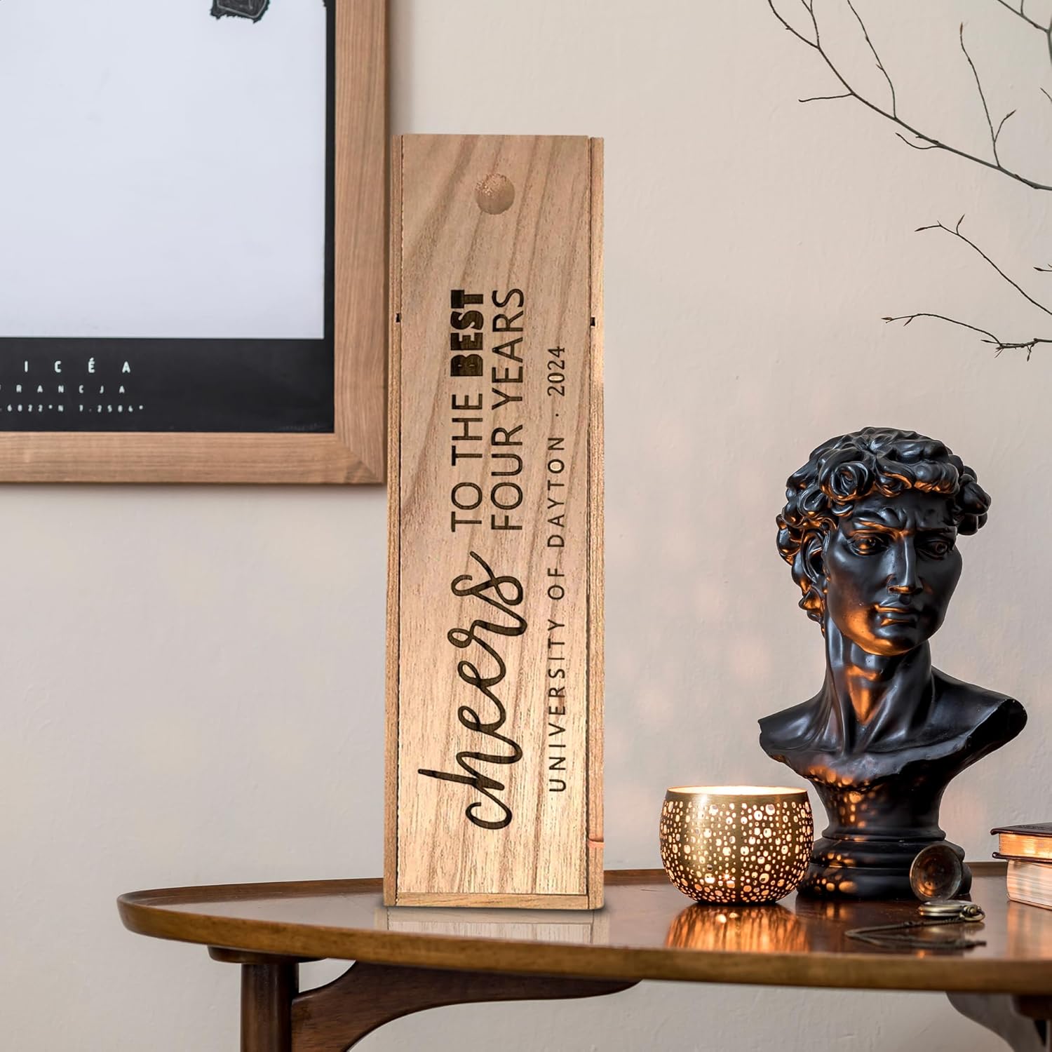 City North Customizable Wooden Wine Box, Wedding Gift Name & Name, Est 2024 Ideal Gift for Friends – Wine Accessories for Wine Lovers