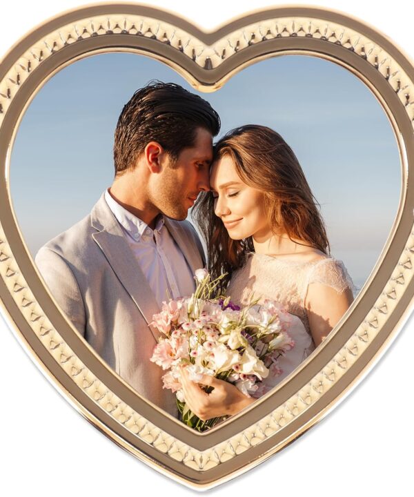 Lawrence Frames Metal Frame, Mini Pyramid, Gold, 4x4 Heart