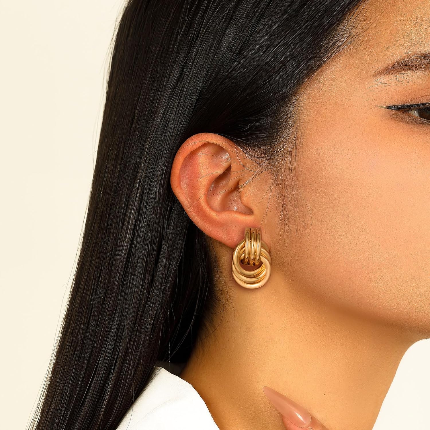 14K Gold Plated Knot Earrings for Women Gold Silver Earrings Heart Link Drop Dangle Earring Chunky Golden Knotted Statement Jewelry