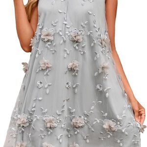 Simplee Women Halter Homecoming Dress 2025 Summer Wedding Guest Formal Mini Dress Flowy Cocktail Dresses