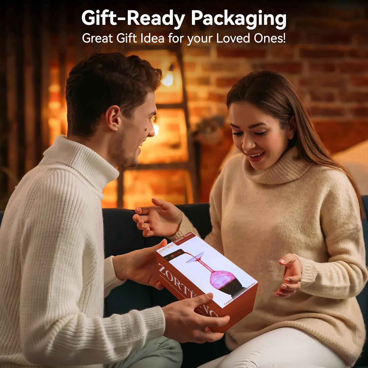 Upside Down Wine Glass Unique Cute Fancy and Funny Red and White Long Stem Wine Glasses Fun and Cool Wine Gift for Women Or Men for Birthday and Holidays and for Party or Wedding 14 Fl Oz