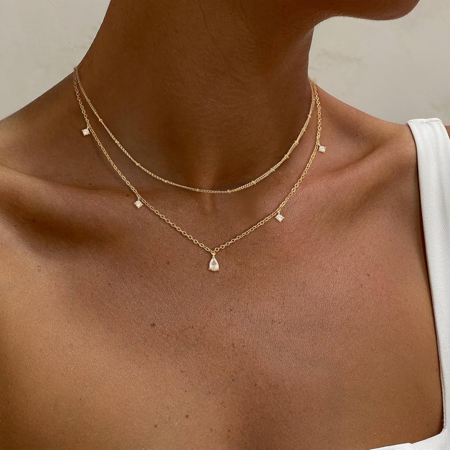 Layered Necklaces For Women,Dainty Gold Plated Necklace Stack Prom Layering Necklaces For Women Trendy Chain Cross Choker Necklace Set Fashion Accessories