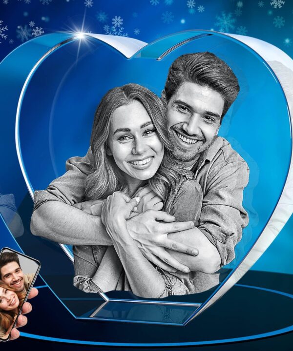 ArtPix 3D Crystal Photo, Christmas Personalized Gifts for Women, Wife,Her, Mom, Men, Him, Dad, Grandpa, Grandma - Great Xmas Customized Gift with Your Own Photo, Custom Glass 3D Laser Etched Picture