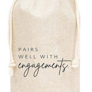 Wedding Gift Wine Bags, Burlap Wine Bottle Cover Bag For Engagement, Bridal Shower, Bridesmaid, Bachelorette Party Favor, 1 Pc Wine Bag (A32)