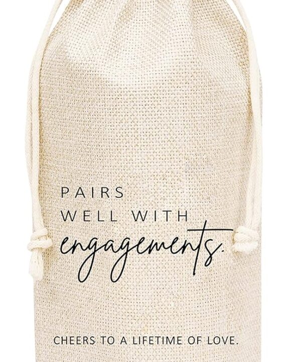 Wedding Gift Wine Bags, Burlap Wine Bottle Cover Bag For Engagement, Bridal Shower, Bridesmaid, Bachelorette Party Favor, 1 Pc Wine Bag (A32)