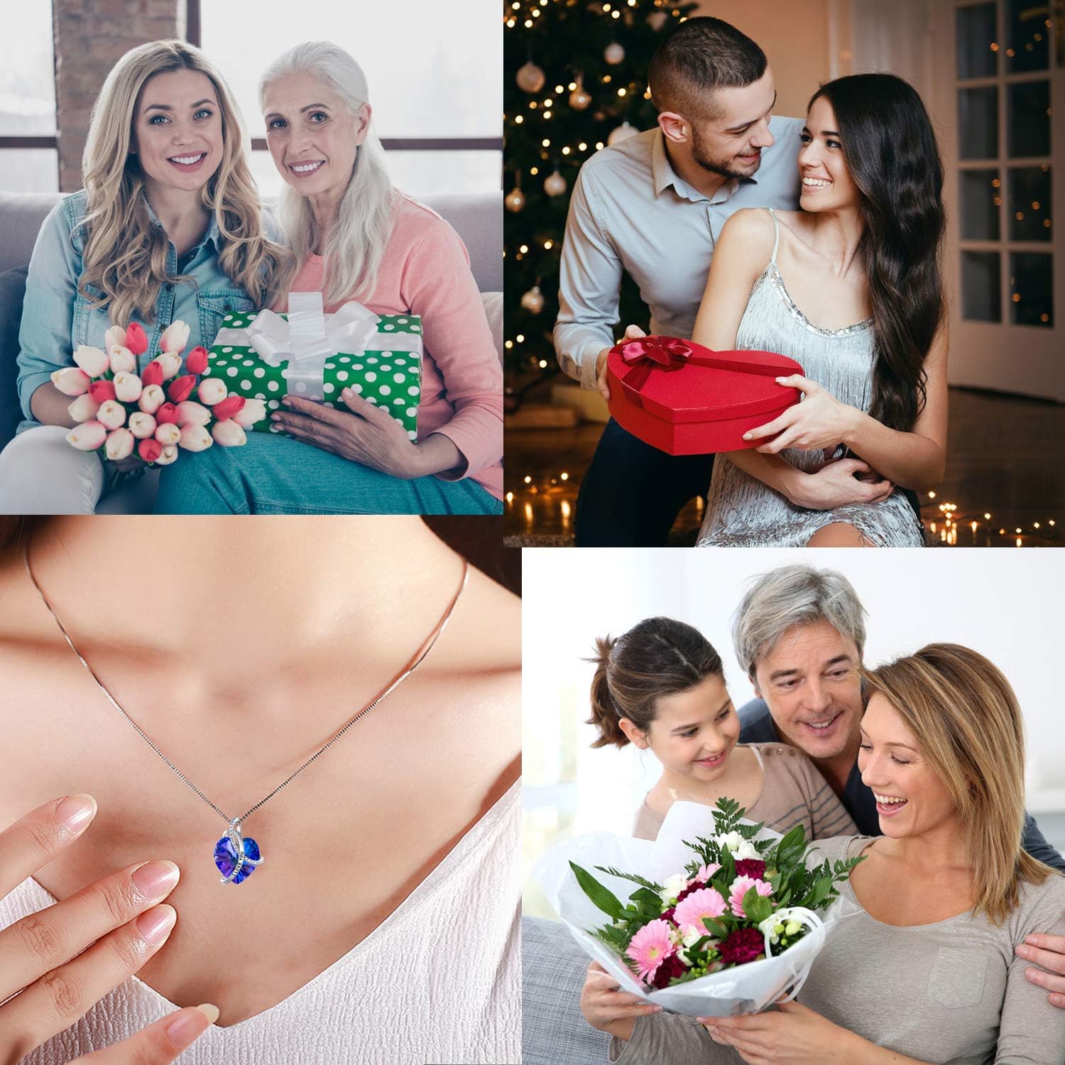 EleShow Preserved Real Purple Rose with Heart Necklace, Eternal Flowers Gifts for Mom Grandma Wife Girlfriend on Christmas, Valentines, Mothers Day, Anniversary, Birthday, I Love You Gifts for Her