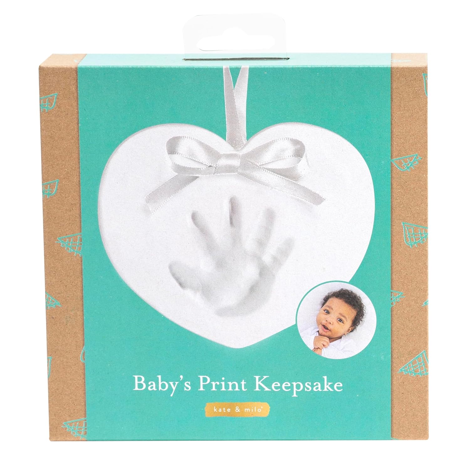 Kate & Milo Handprint and Footprint Heart Keepsake, Babys First Christmas Ornament, Newborn Handprint or Footprint Clay Kit, Easy No-Bake DIY Clay Impression, Christmas Baby Gift, Heart