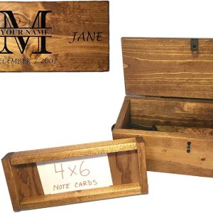 Wine Bottle & Letter box with removable 4x6 card tray - Personalized Wedding Wine Ceremony Capsule - Great Wedding, Anniversary, Engagement or Christmas Gift