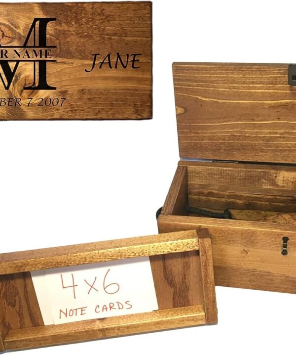 Wine Bottle & Letter box with removable 4x6 card tray - Personalized Wedding Wine Ceremony Capsule - Great Wedding, Anniversary, Engagement or Christmas Gift