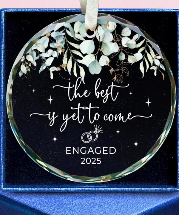 Engagement Gifts for Couples - Gifts for Newly Engaged Couples - Happy Engagement Gift for Her, Bride to Be - Just Engaged Ideas for Her, Friends - Glass Ornament 2025