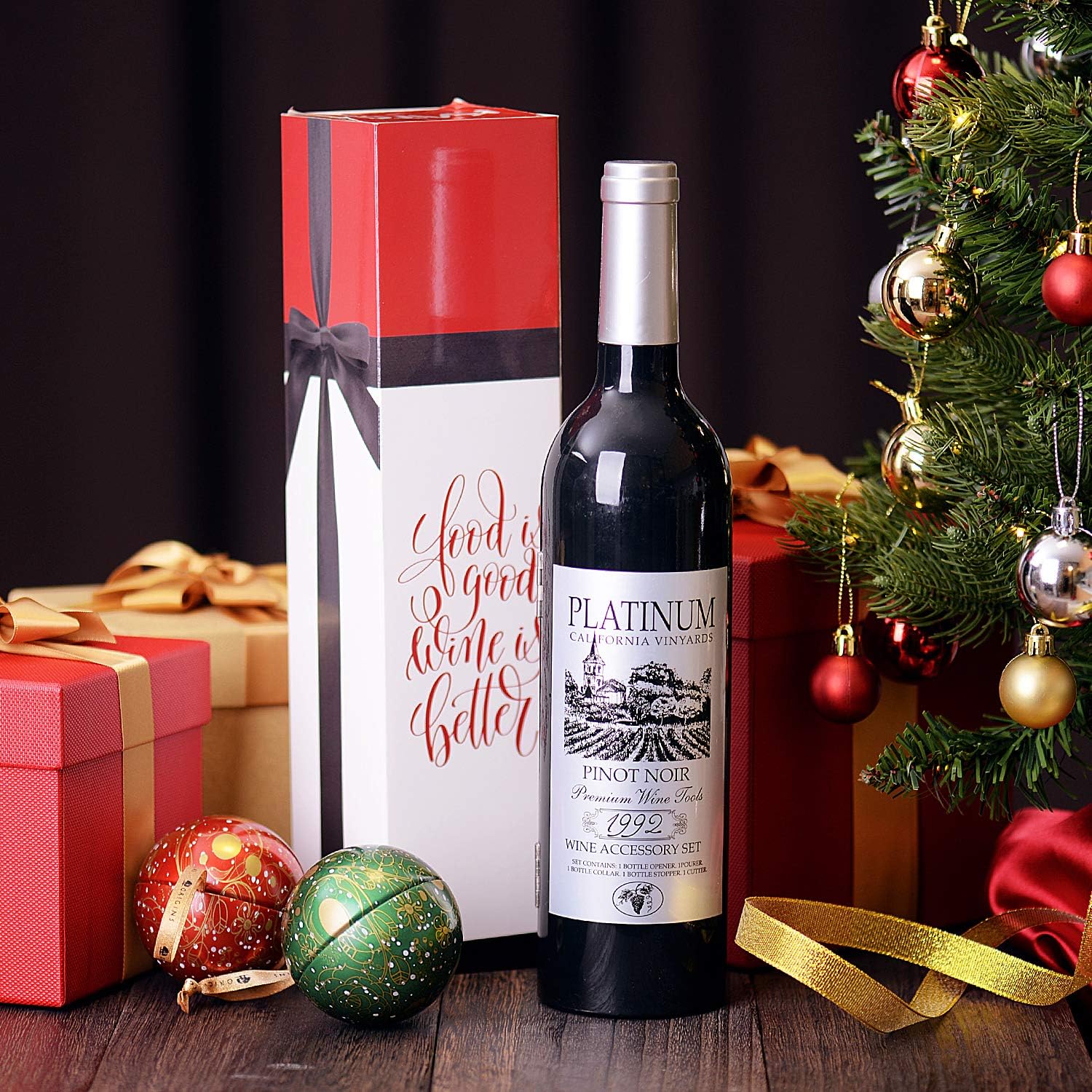 Wine Bottle Opener Gift Set – 5 Pcs Wine Corkscrew Screw pull Accessories for Game Winners Adults by Kato, Great Valentine’s Gifts, Silver