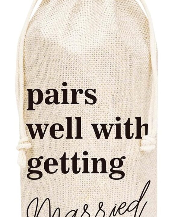 Huastatewolf Wedding Wine Bag - Burlap Wine Bottle Cover Gift Bag for Wedding Party, Engegement Party - 1 Pc Wine Bag(C34)