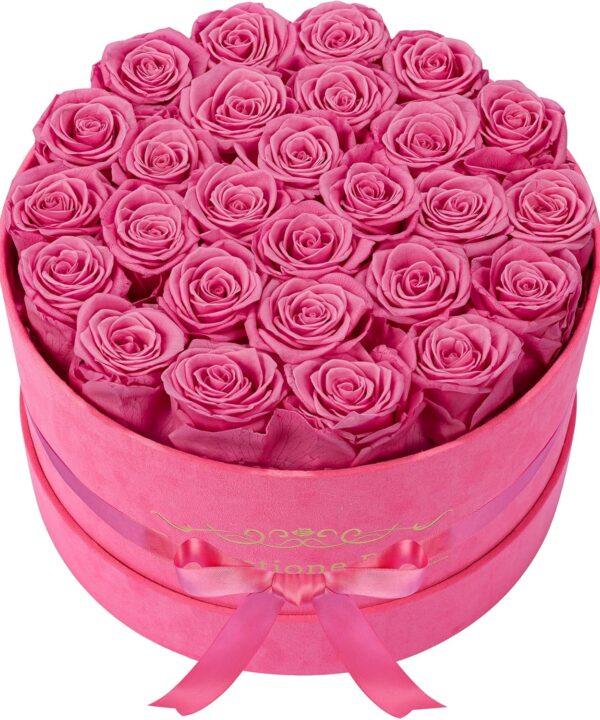 Perfectione Roses 27 Roses in a Box, Mothers Day Rose, Preserved Flowers for Her, Flowers for Delivery Birthday Gifts for Women (Velvet Pink)