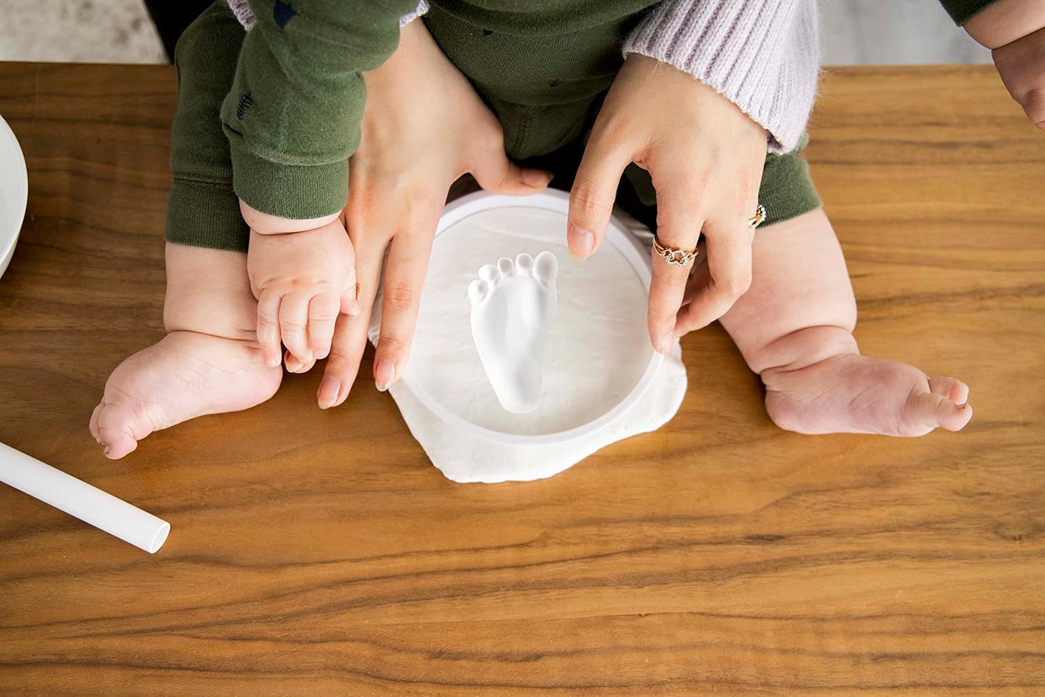 Kate & Milo Handprint and Footprint Heart Keepsake, Babys First Christmas Ornament, Newborn Handprint or Footprint Clay Kit, Easy No-Bake DIY Clay Impression, Christmas Baby Gift, Heart