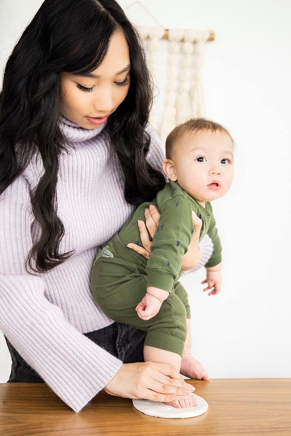 Kate & Milo Handprint and Footprint Heart Keepsake, Babys First Christmas Ornament, Newborn Handprint or Footprint Clay Kit, Easy No-Bake DIY Clay Impression, Christmas Baby Gift, Heart