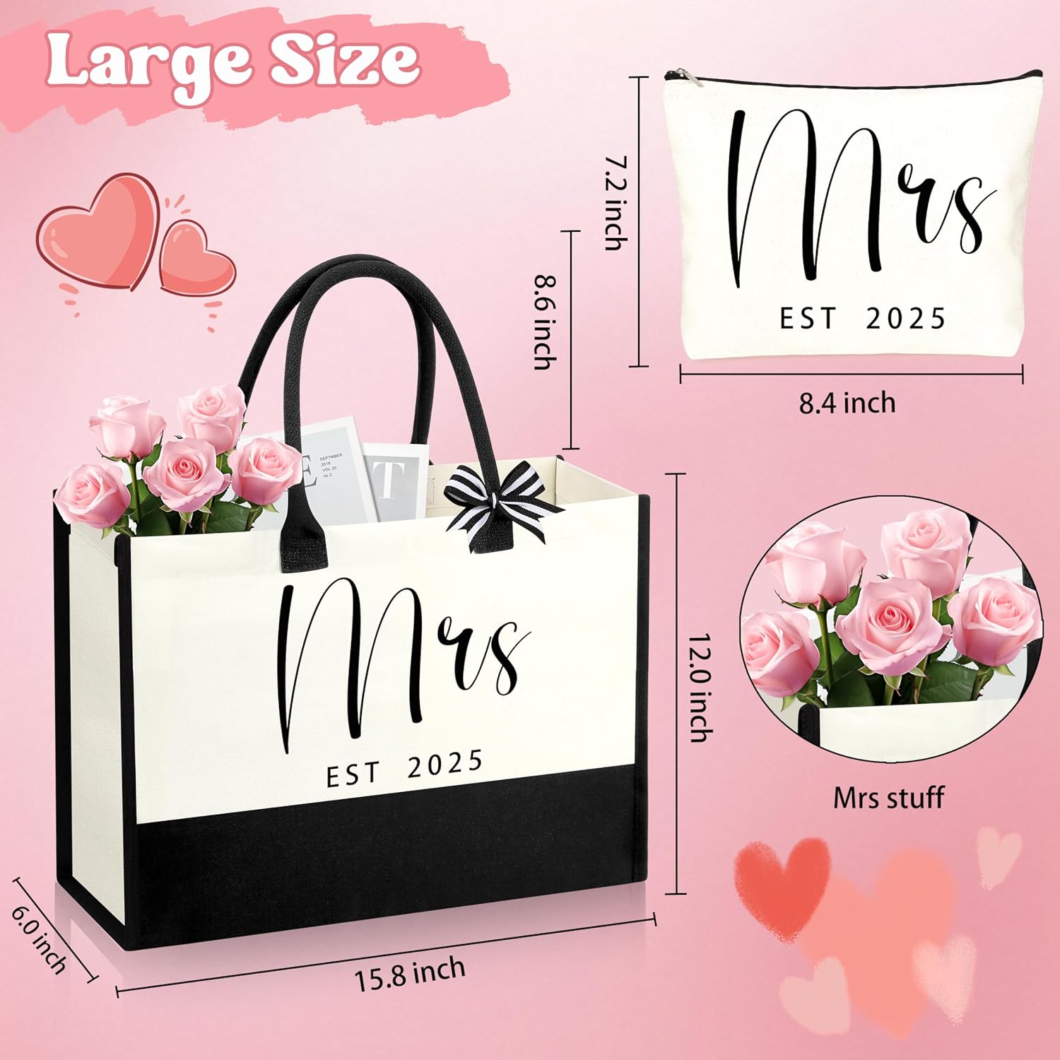 Bride Wedding Gifts Bridal Shower Gifts Engagement Gift for Couples Bachelorette Gift for Bride Bag Christmas Stocking Stuffers for Women