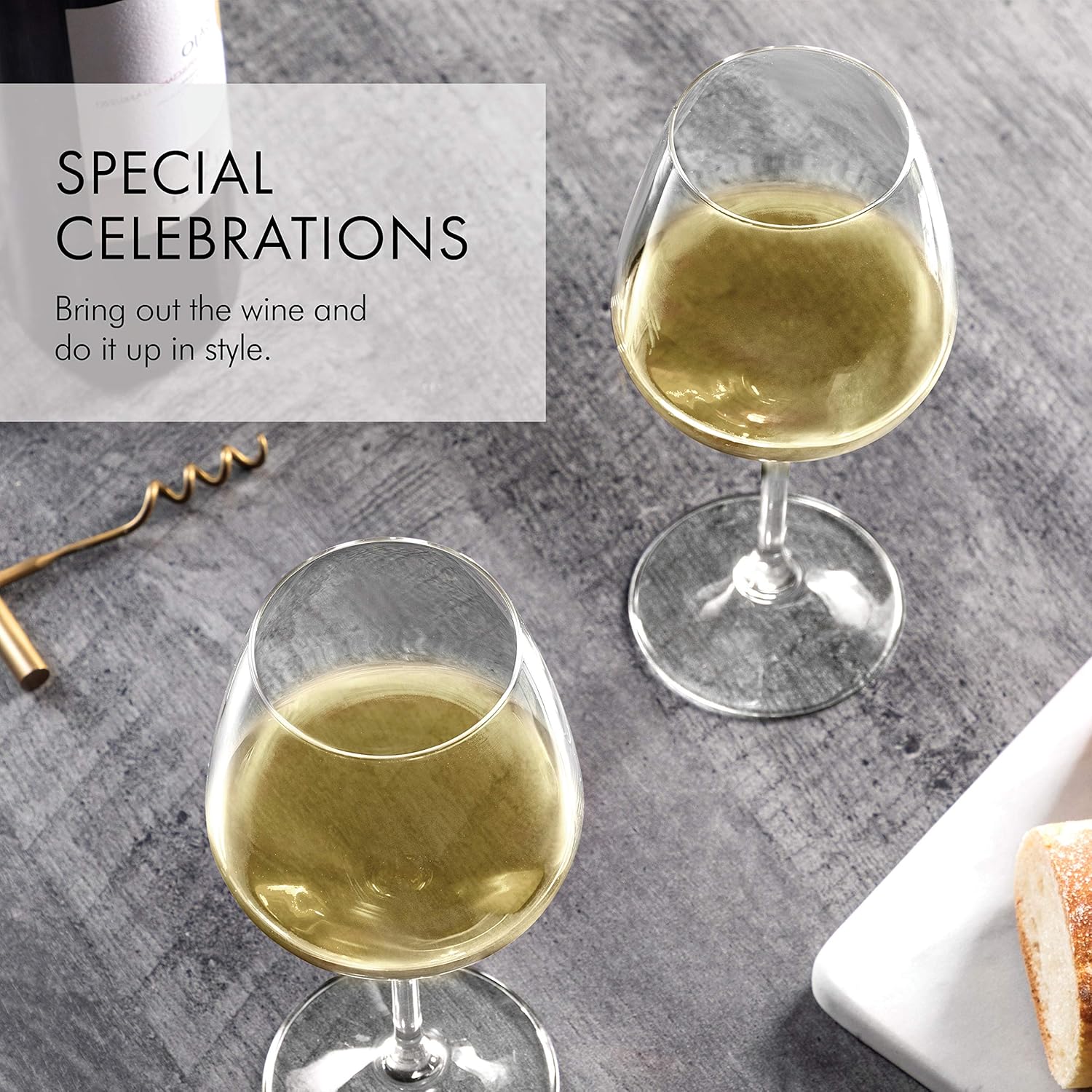 Paksh Novelty Italian White Wine Glasses – – Wine Glass Set for Parties, Weddings, Gifting – Clear Wine Glass, for Red and White Wine – Christmas Gift for Women & Men