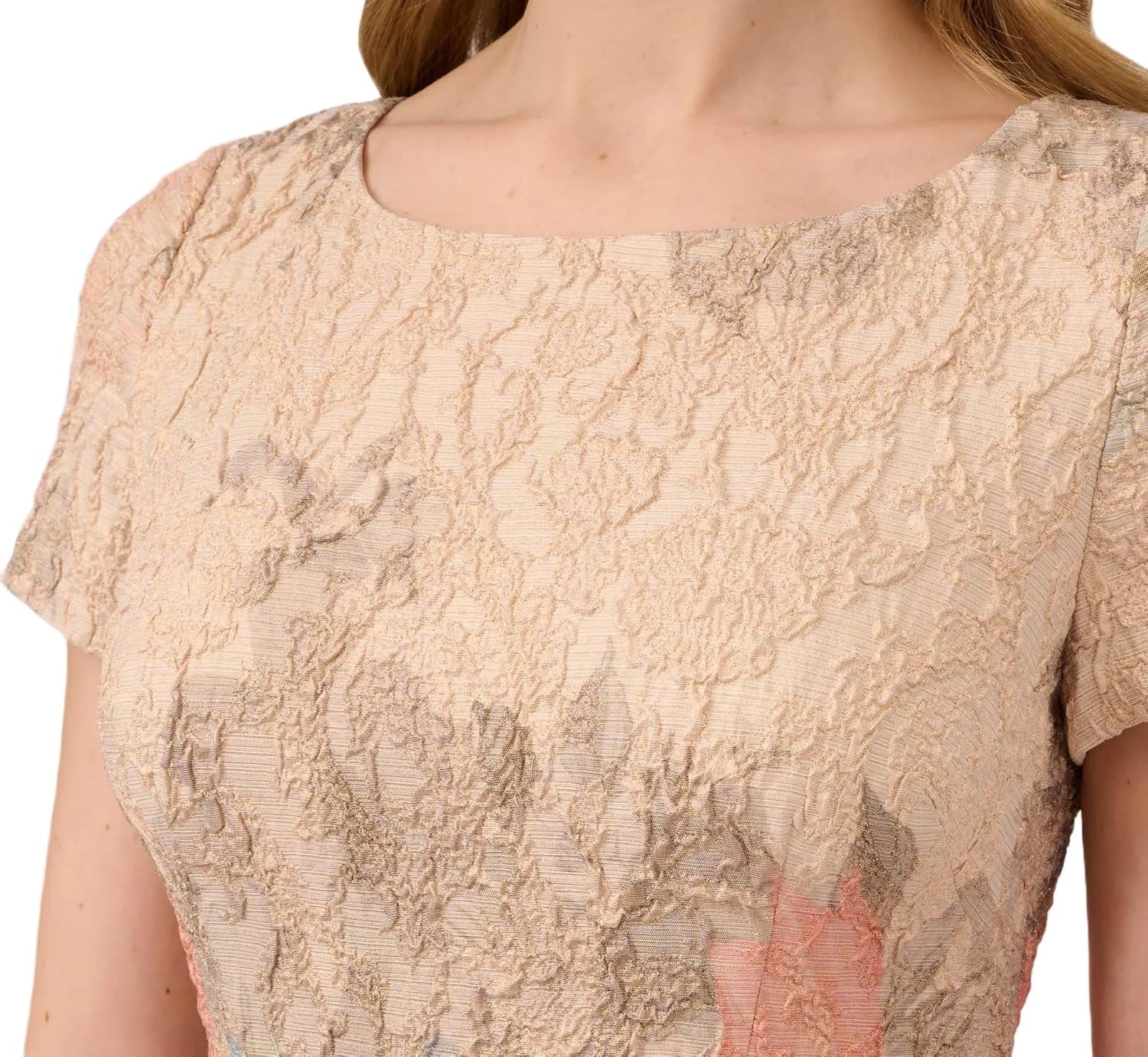 Adrianna Papell Womens Mateleasse Column Gown