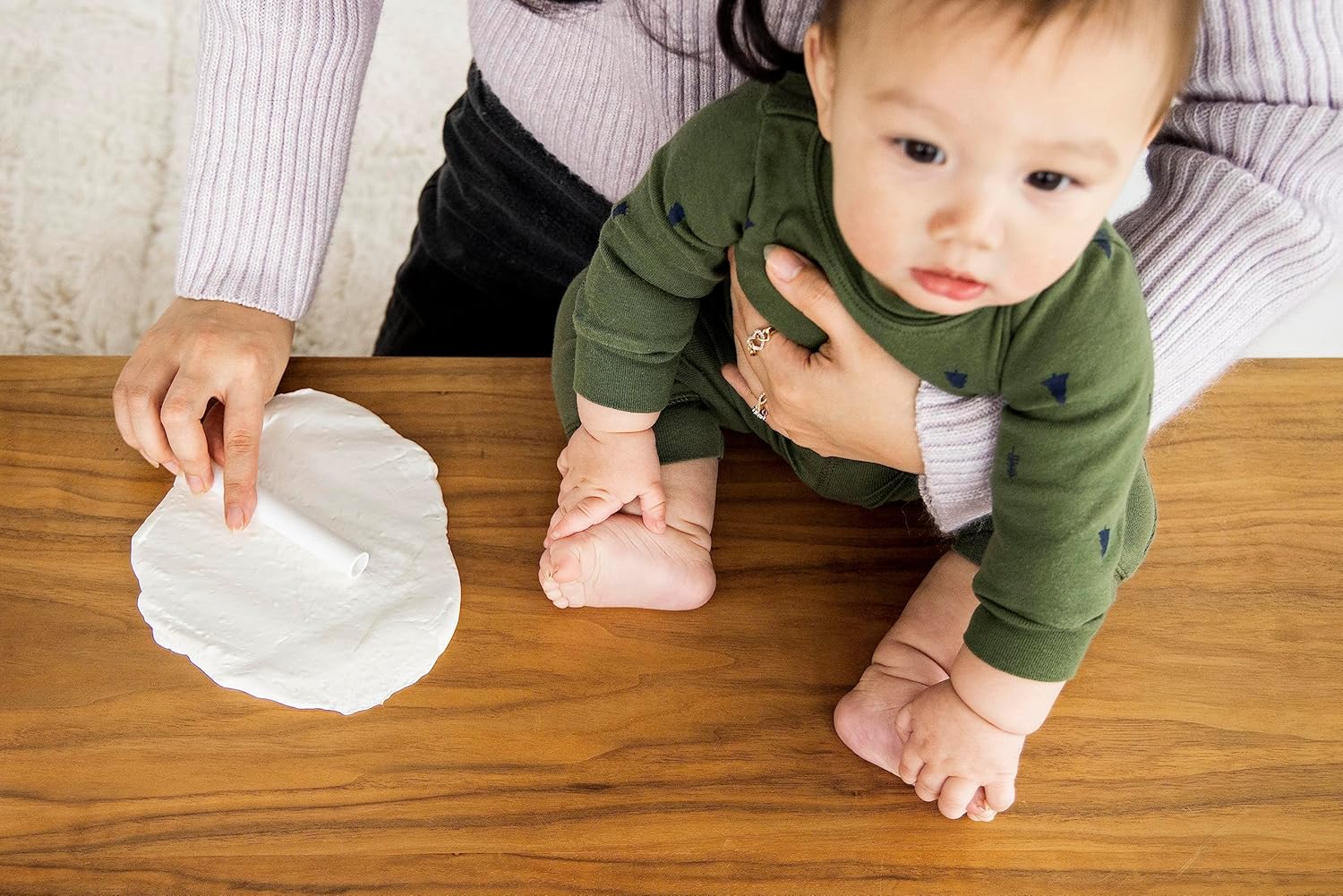 Kate & Milo Handprint and Footprint Heart Keepsake, Babys First Christmas Ornament, Newborn Handprint or Footprint Clay Kit, Easy No-Bake DIY Clay Impression, Christmas Baby Gift, Heart