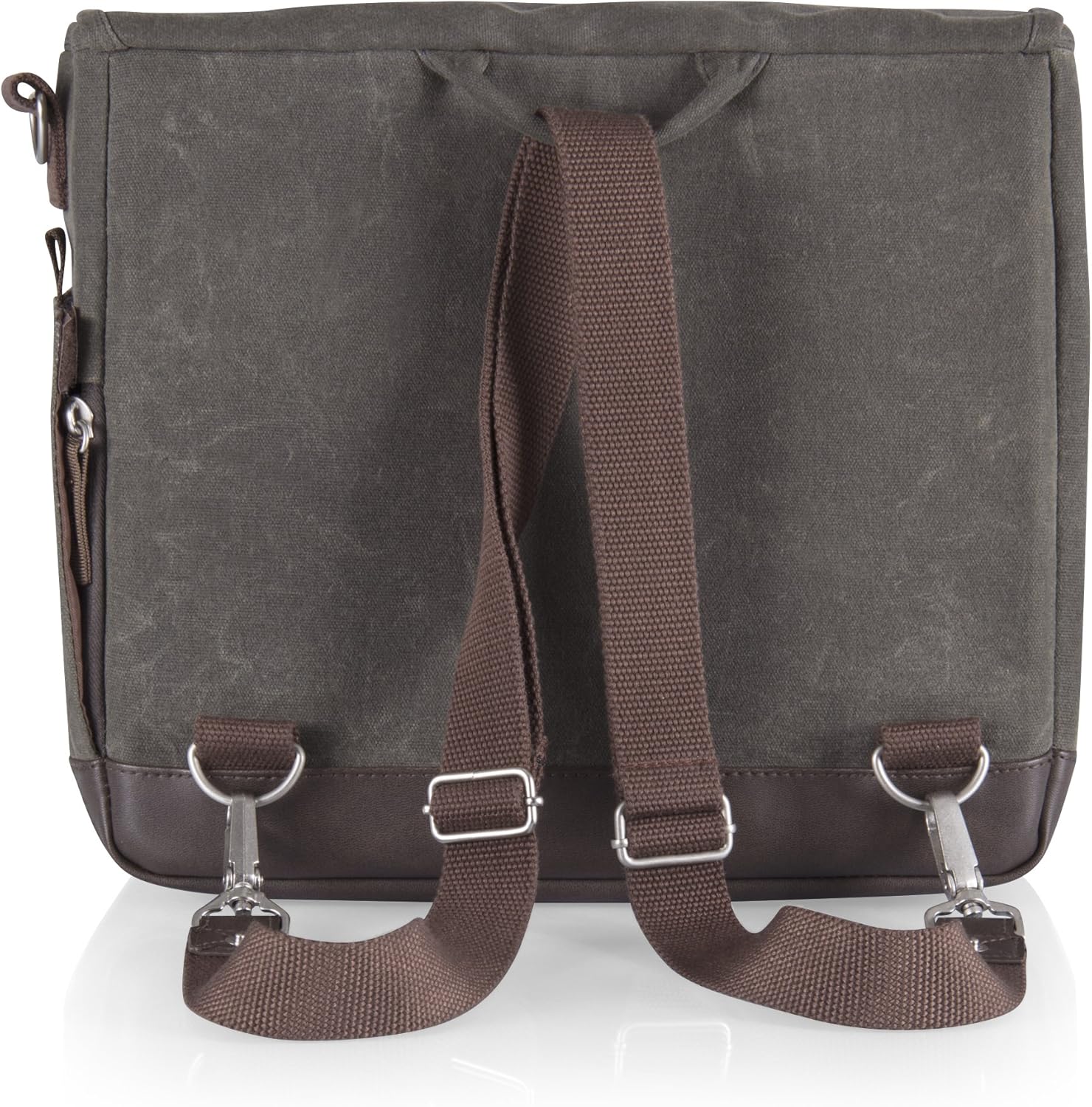 LEGACY – a Picnic Time Brand Adventure Wine Tote Bag with Wine Glasses and Mini Table, Khaki Green/Brown