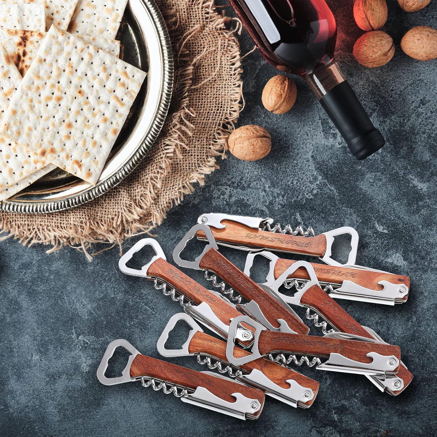 Set of 8 Groomsmen Bottle Opener Corkscrew Wine Opener and 4 in 1 Multi Tool Groomsmen Gifts Best Man Gift for Proposal Bachelor Party Weddings