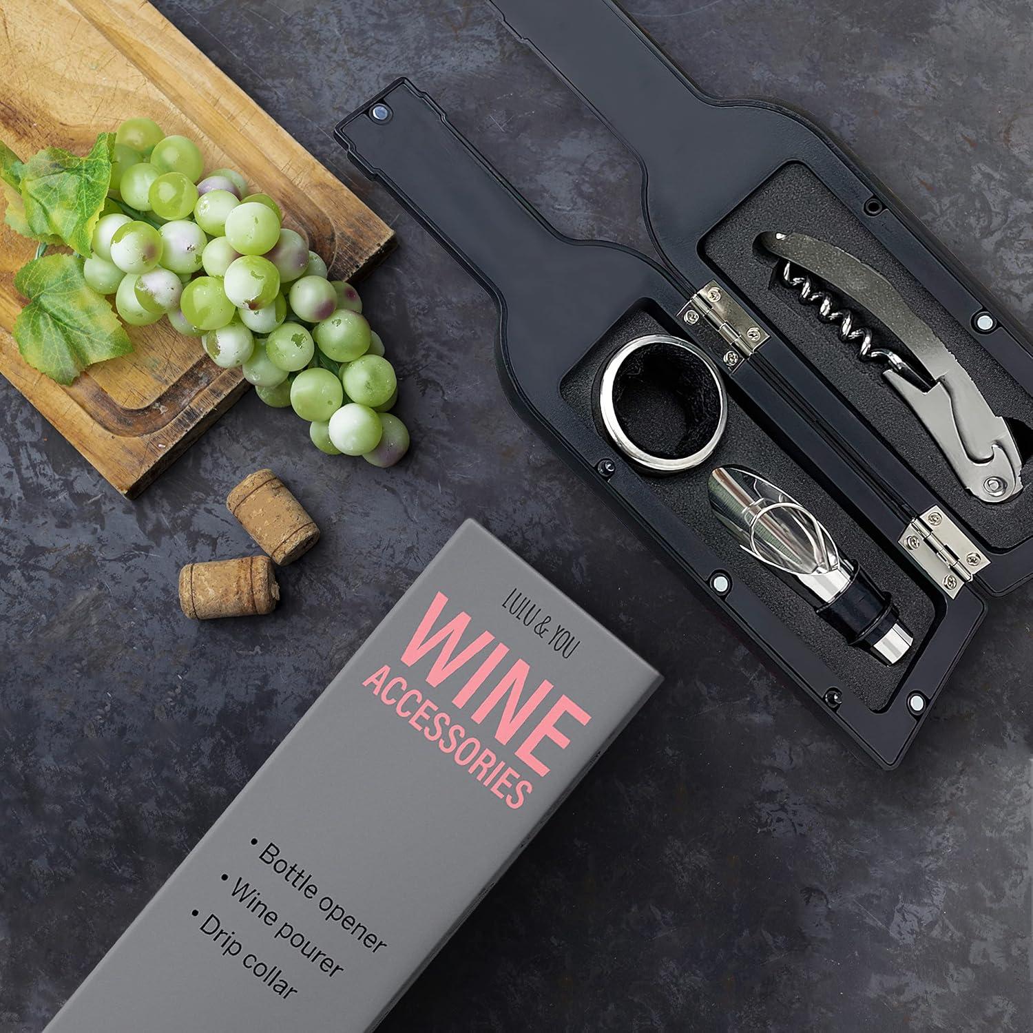 Lulu & You Wine Kit – Wine Opener Set – Wine Gift for Any Wine Enthusiast | Wine Accessories for Wine Lovers