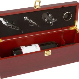 Wine Gift Box Set by Trademark Innovations (Brown) Large