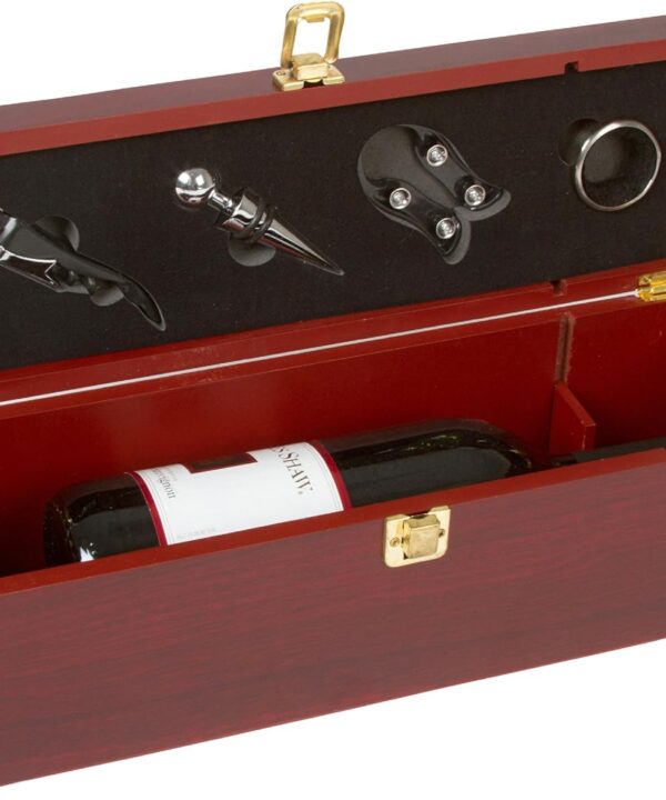 Wine Gift Box Set by Trademark Innovations (Brown) Large