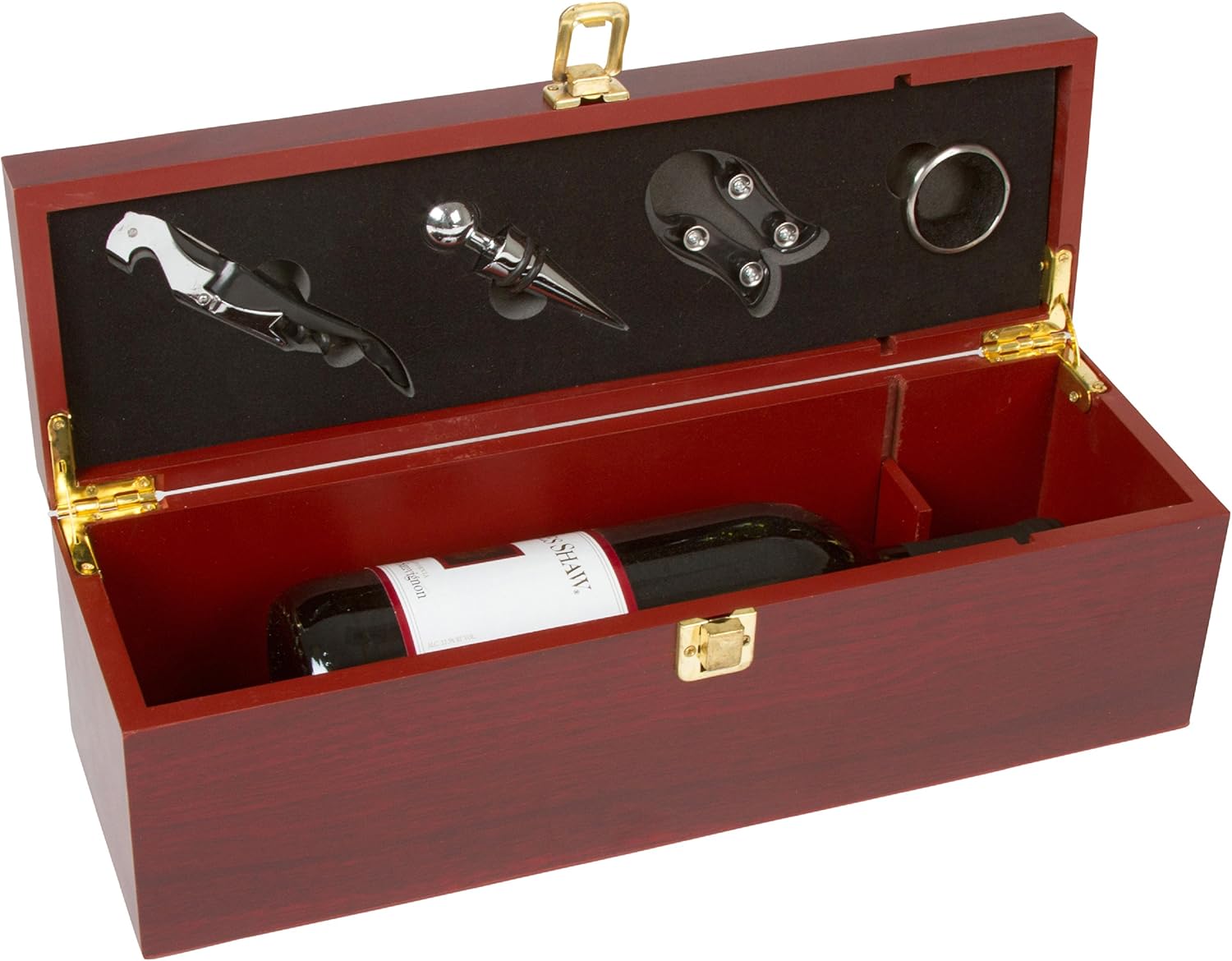Wine Gift Box Set by Trademark Innovations (Brown) Large