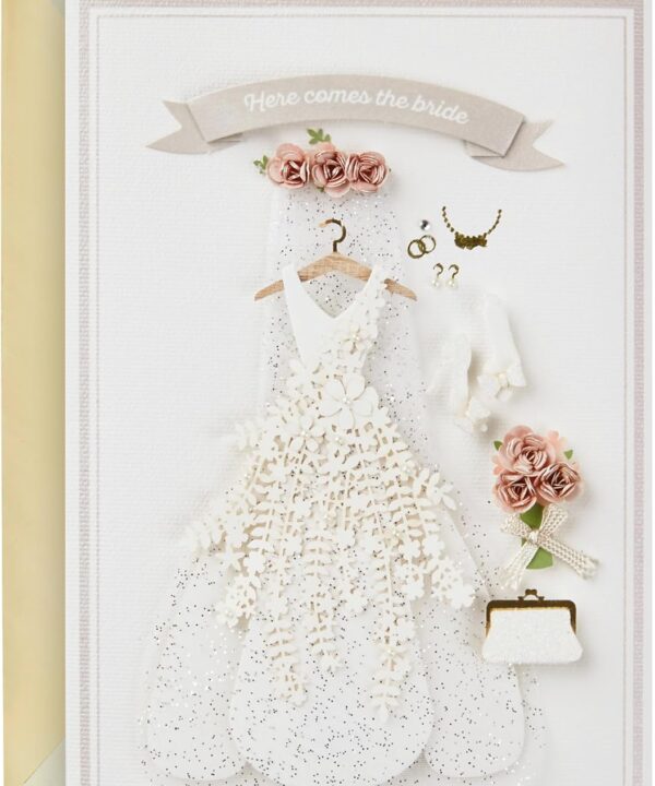Hallmark Signature Wedding, Bridal Shower, or Engagement Card (Here Comes the Bride)
