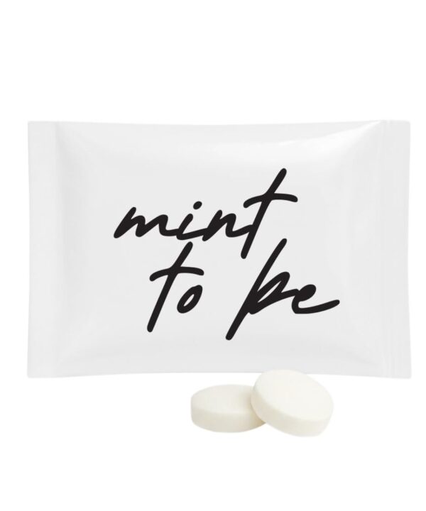 SIMPLY Peppermint "Mint to Be" Individually Wrapped Breath Mints in Bulk, 50 Packets (2 per Packet) | Wedding, Bridal Shower, Bachelorette, Party Favors