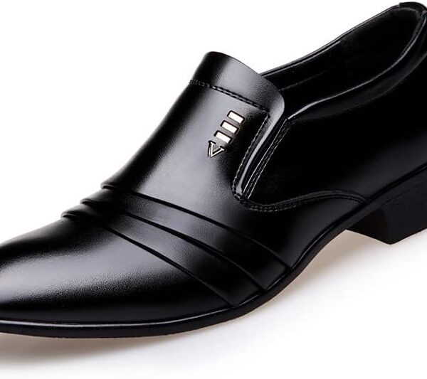 Men’s Dress Shoes Oxfords Uniform Business Slip On Formal Soft Classic Wedding Casual Modern Work Shoes Black US6-15