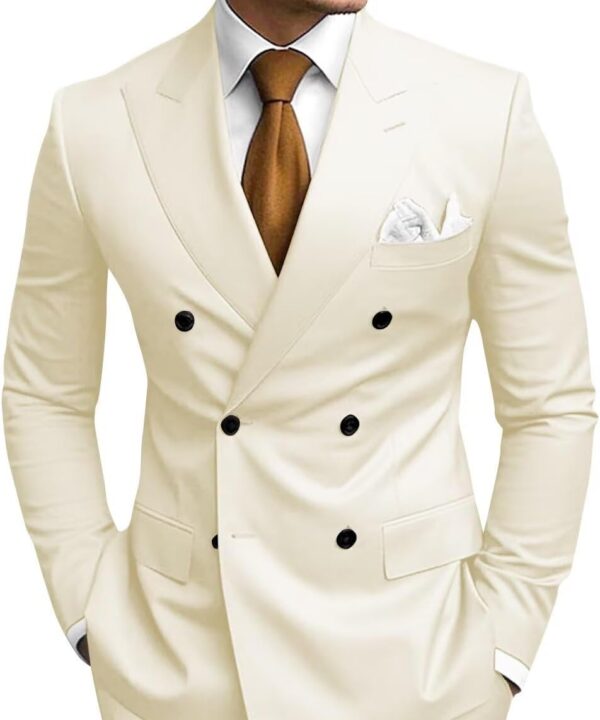 2 Piece Double Breasted Suit Men Slim Fit Mens Double Breasted Blazer Pants Sets Wedding Prom Homecoming Suit