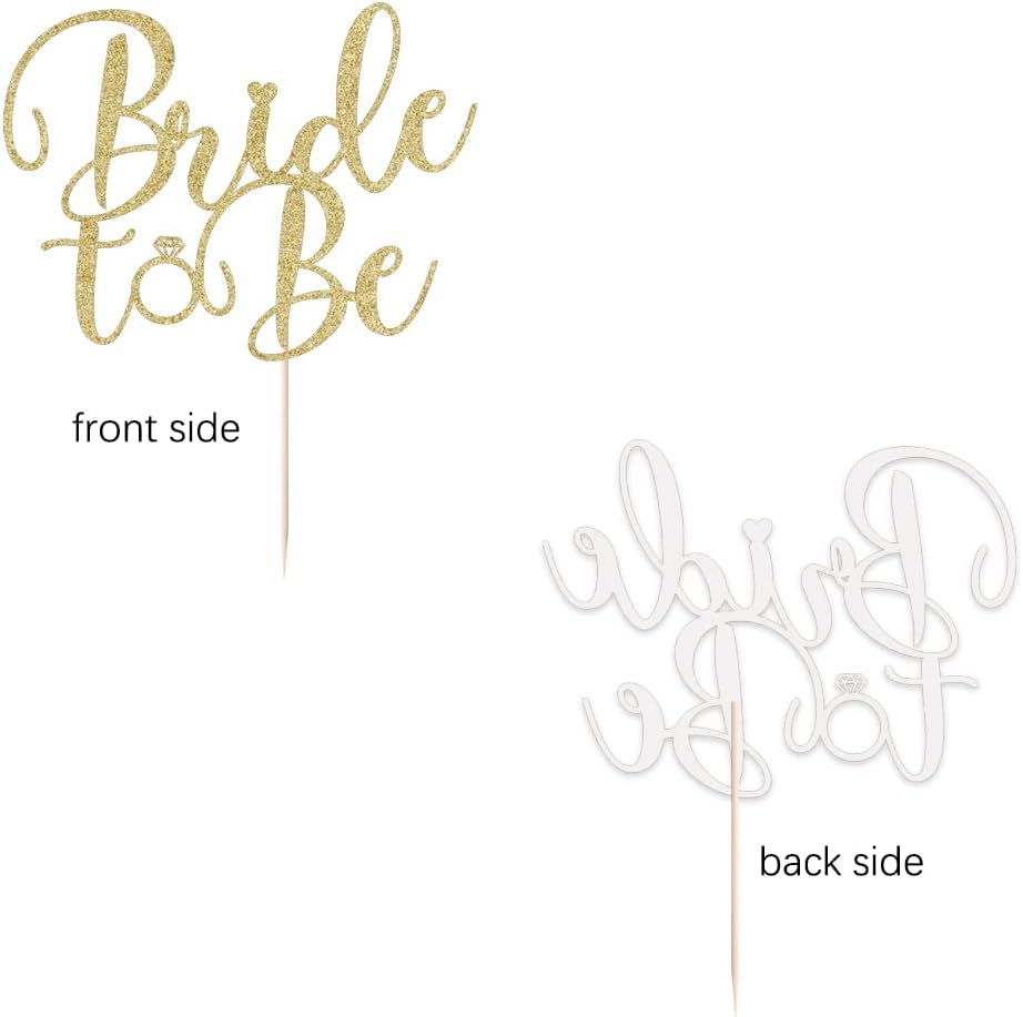 Glitter Bride to Be Cake Topper – Bridal Shower Cake Topper,for Wedding Shower;Engagement;Bachelorette;Hen Party Decorations (golden)